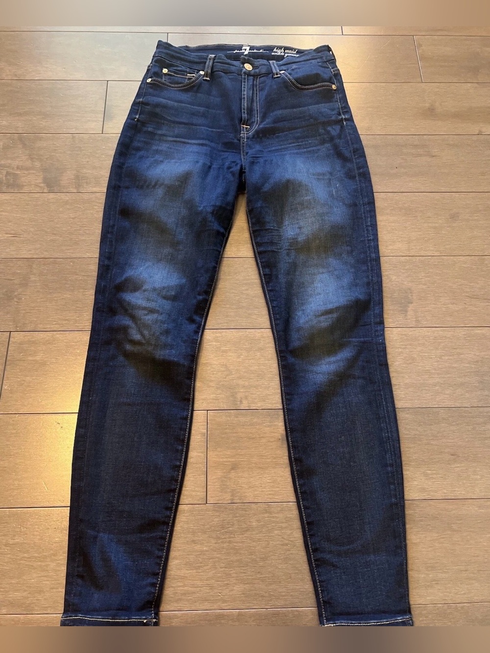 7 For All Mankind  Woman Jeans High Waist Ankle Dark Blue Size 27